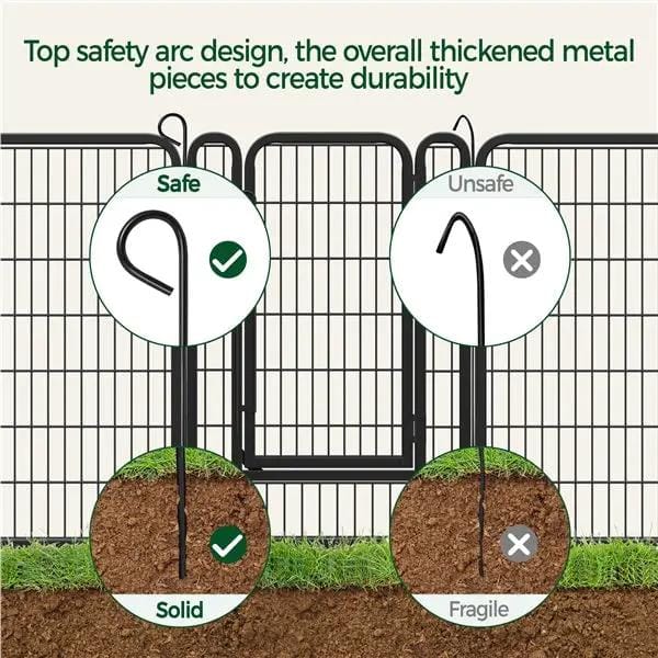 Yaheetech 40 Inch Dog Playpen Panels Black Steel Fence With Door Exercise Pen 40 Inch Dog Playpen Panels Black Steel Fence With Door