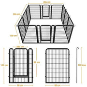 Yaheetech 40 Inch Dog Playpen Panels Black Steel Fence With Door Exercise Pen 40 Inch Dog Playpen Panels Black Steel Fence With Door