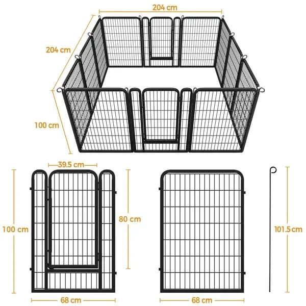 Yaheetech 40 Inch Dog Playpen Panels Black Steel Fence With Door Exercise Pen 40 Inch Dog Playpen Panels Black Steel Fence With Door