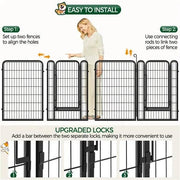Yaheetech 40 Inch Dog Playpen Panels Black Steel Fence With Door Exercise Pen 40 Inch Dog Playpen Panels Black Steel Fence With Door