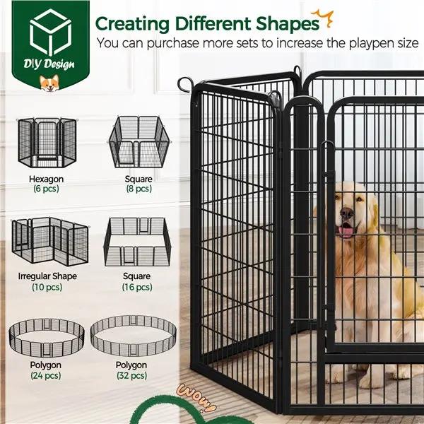 Yaheetech Set of 2 - 100cm Tall Dog Playpen Panels Dog Pen Dog Fence Set of 2 - 100cm Tall Dog Playpen Panels Dog Pen Dog Fence