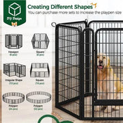 Yaheetech 40 Inch Dog Playpen Panels Black Steel Fence With Door Exercise Pen 40 Inch Dog Playpen Panels Black Steel Fence With Door