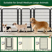 Yaheetech 40 Inch Dog Playpen Panels Black Steel Fence With Door Exercise Pen 40 Inch Dog Playpen Panels Black Steel Fence With Door