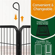 Yaheetech 40 Inch Dog Playpen Panels Black Steel Fence With Door Exercise Pen 40 Inch Dog Playpen Panels Black Steel Fence With Door