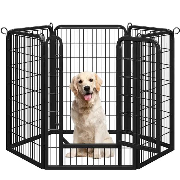 Yaheetech 40 Inch Dog Playpen Panels Black Steel Fence With Door Exercise Pen 40 Inch Dog Playpen Panels Black Steel Fence With Door