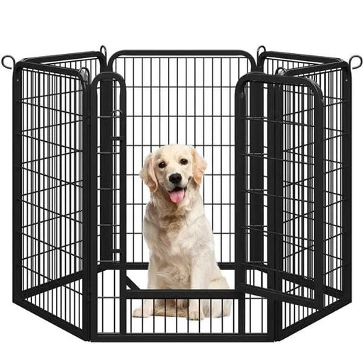 Yaheetech 40 Inch Dog Playpen Panels Black Steel Fence With Door Exercise Pen 40 Inch Dog Playpen Panels Black Steel Fence With Door