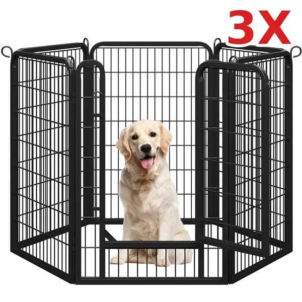 Yaheetech 40 Inch Dog Playpen Panels Black Steel Fence With Door Exercise Pen 40 Inch Dog Playpen Panels Black Steel Fence With Door