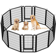 Yaheetech 40 Inch Dog Playpen Panels Black Steel Fence With Door Exercise Pen 40 Inch Dog Playpen Panels Black Steel Fence With Door