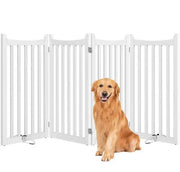 36″ Tall Freestanding Wooden Fence Four-Panel Pet Puppy Fence by Yaheetech