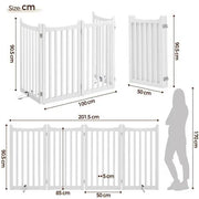 36″ Tall Freestanding Wooden Fence Four-Panel Pet Puppy Fence by Yaheetech