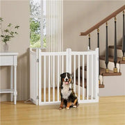 36″ Tall Freestanding Wooden Fence Four-Panel Pet Puppy Fence by Yaheetech