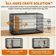 Yaheetech 107 Cm Foldable Metal Dog Crate With Divider By Yaheetech Yaheetech 107 Cm Foldable Metal Dog Crate With Divider