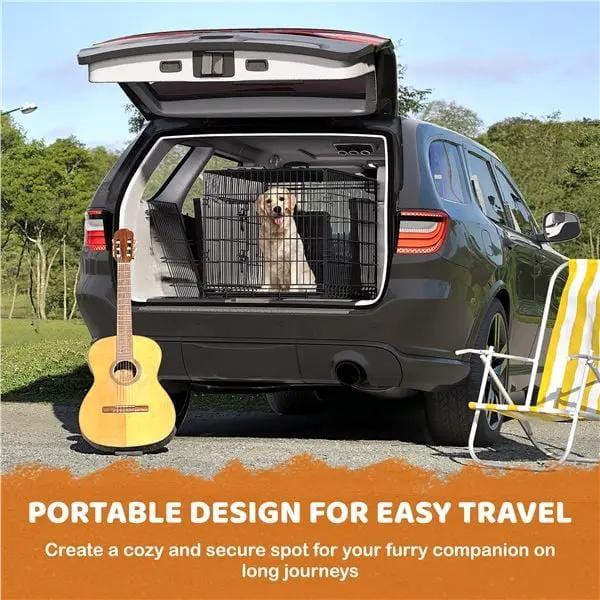 Yaheetech 107 Cm Foldable Metal Dog Crate With Divider By Yaheetech Yaheetech 107 Cm Foldable Metal Dog Crate With Divider