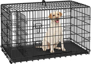 Yaheetech 107 Cm Foldable Metal Dog Crate With Divider By Yaheetech Yaheetech 107 Cm Foldable Metal Dog Crate With Divider