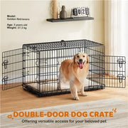Yaheetech 107 Cm Foldable Metal Dog Crate With Divider By Yaheetech Yaheetech 107 Cm Foldable Metal Dog Crate With Divider