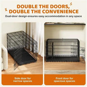 Yaheetech 107 Cm Foldable Metal Dog Crate With Divider By Yaheetech Yaheetech 107 Cm Foldable Metal Dog Crate With Divider