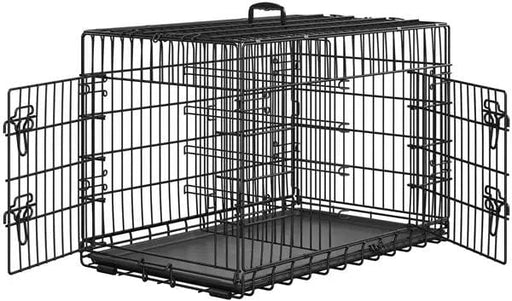 Yaheetech 90 Cm Foldable Metal Dog Crate With Divider Kennel Yaheetech 90 Cm Foldable Metal Dog Crate With Divider