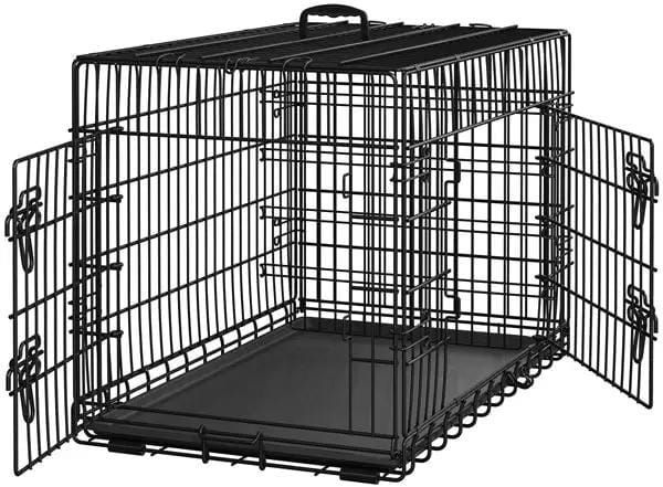 Yaheetech 90 Cm Foldable Metal Dog Crate With Divider Kennel Yaheetech 90 Cm Foldable Metal Dog Crate With Divider