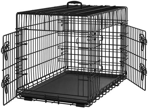 Yaheetech 90 Cm Foldable Metal Dog Crate With Divider Kennel Yaheetech 90 Cm Foldable Metal Dog Crate With Divider