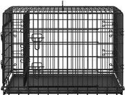 Yaheetech 90 Cm Foldable Metal Dog Crate With Divider Kennel Yaheetech 90 Cm Foldable Metal Dog Crate With Divider