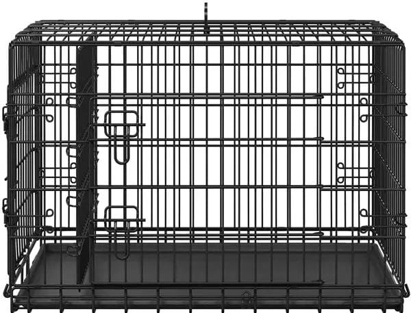 Yaheetech 90 Cm Foldable Metal Dog Crate With Divider Kennel Yaheetech 90 Cm Foldable Metal Dog Crate With Divider
