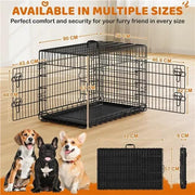 Yaheetech 90 Cm Foldable Metal Dog Crate With Divider Kennel Yaheetech 90 Cm Foldable Metal Dog Crate With Divider