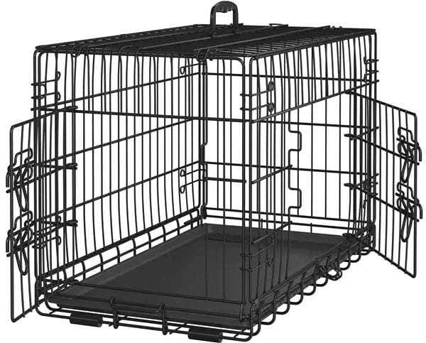 Yaheetech 76 Cm Foldable Metal Dog Crate Wire Cage Kennel With Locking Latches Yaheetech 76 Cm Foldable Metal Dog Crate With Latches