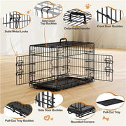 Yaheetech 76 Cm Foldable Metal Dog Crate Wire Cage Kennel With Locking Latches Yaheetech 76 Cm Foldable Metal Dog Crate With Latches