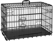 Yaheetech 76 Cm Foldable Metal Dog Crate Wire Cage Kennel With Locking Latches Yaheetech 76 Cm Foldable Metal Dog Crate With Latches