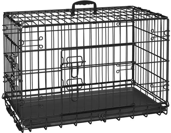Yaheetech 76 Cm Foldable Metal Dog Crate Wire Cage Kennel With Locking Latches Yaheetech 76 Cm Foldable Metal Dog Crate With Latches