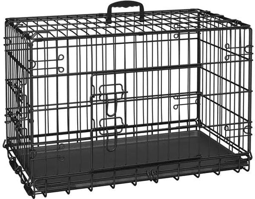 Yaheetech 76 Cm Foldable Metal Dog Crate Wire Cage Kennel With Locking Latches Yaheetech 76 Cm Foldable Metal Dog Crate With Latches