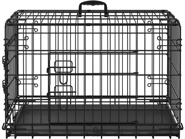 Yaheetech 76 Cm Foldable Metal Dog Crate Wire Cage Kennel With Locking Latches Yaheetech 76 Cm Foldable Metal Dog Crate With Latches
