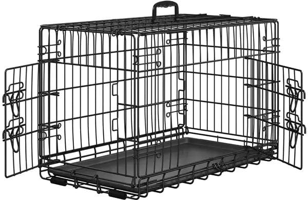 Yaheetech 76 Cm Foldable Metal Dog Crate Wire Cage Kennel With Locking Latches Yaheetech 76 Cm Foldable Metal Dog Crate With Latches