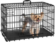 Yaheetech 76 Cm Foldable Metal Dog Crate Wire Cage Kennel With Locking Latches Yaheetech 76 Cm Foldable Metal Dog Crate With Latches