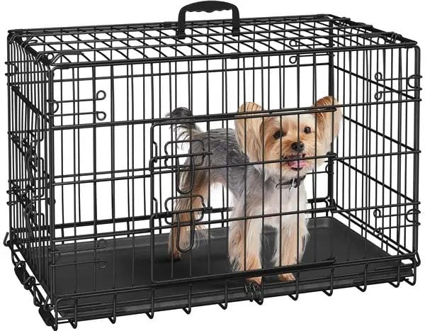 Yaheetech 76 Cm Foldable Metal Dog Crate Wire Cage Kennel With Locking Latches Yaheetech 76 Cm Foldable Metal Dog Crate With Latches