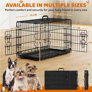 Yaheetech 76 Cm Foldable Metal Dog Crate Wire Cage Kennel With Locking Latches Yaheetech 76 Cm Foldable Metal Dog Crate With Latches