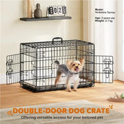 Yaheetech 76 Cm Foldable Metal Dog Crate Wire Cage Kennel With Locking Latches Yaheetech 76 Cm Foldable Metal Dog Crate With Latches