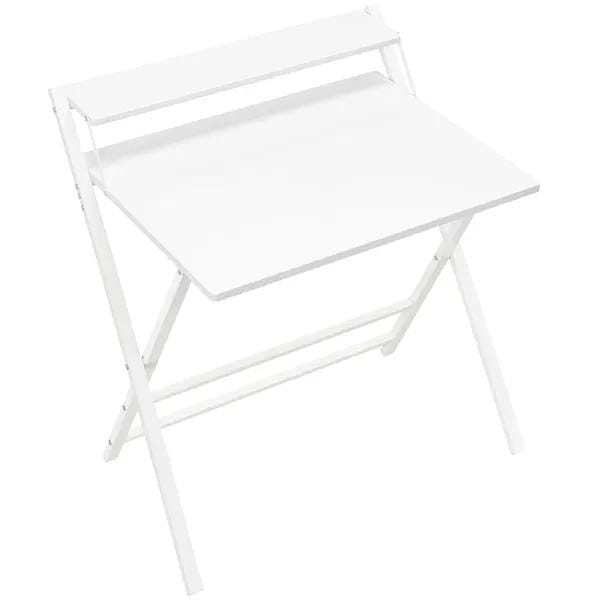 2-Tier Foldable Computer Desk w/ Monitor Shelf Small Table for Home Office by Yaheetech