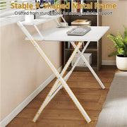 2-Tier Foldable Computer Desk w/ Monitor Shelf Small Table for Home Office by Yaheetech