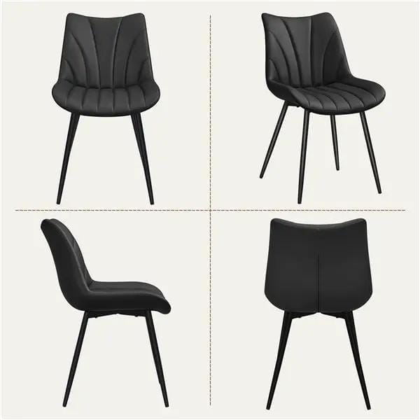6x Upholstered Dining Chairs Kitchen Chairs with Metal Legs by Yaheetech