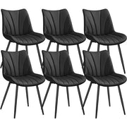 6x Upholstered Dining Chairs Kitchen Chairs with Metal Legs by Yaheetech