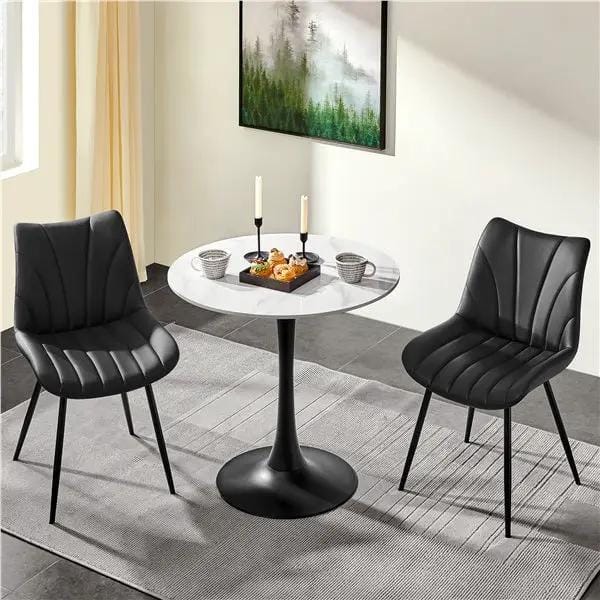 6x Upholstered Dining Chairs Kitchen Chairs with Metal Legs by Yaheetech