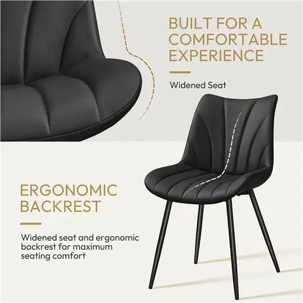 6x Upholstered Dining Chairs Kitchen Chairs with Metal Legs by Yaheetech