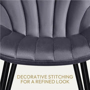 Set of 2 Modern Velvet Fabric Upholstered Dining Chairs with Metal Legs by Yaheetech