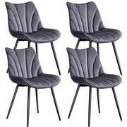 Set of 4 Modern Velvet Fabric Upholstered Dining Chairs with Metal Legs by Yaheetech