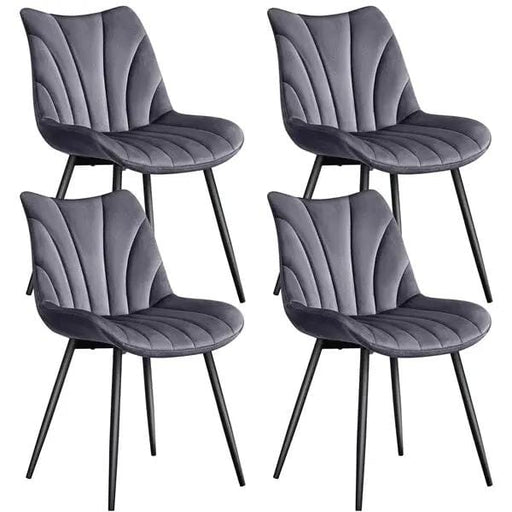 Yaheetech Set of 4 Modern Velvet Fabric Upholstered Dining Chairs with Metal Legs Set of 4 Modern Velvet Fabric Upholstered Dining Chairs with Metal Legs