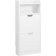 Yaheetech 4 Layer Dual Flip Drawer Shoe Cabinet Freestanding Modern Storage Yaheetech 4 Layer Flip Drawer Shoe Cabinet Freestanding