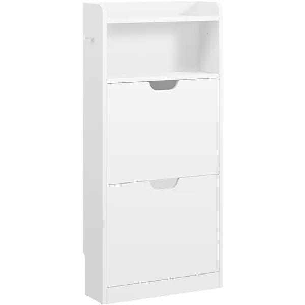 Yaheetech 4 Layer Dual Flip Drawer Shoe Cabinet Freestanding Modern Storage Yaheetech 4 Layer Flip Drawer Shoe Cabinet Freestanding