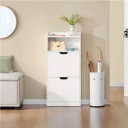 Yaheetech 4 Layer Dual Flip Drawer Shoe Cabinet Freestanding Modern Storage Yaheetech 4 Layer Flip Drawer Shoe Cabinet Freestanding