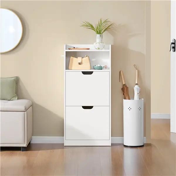 Yaheetech 4 Layer Dual Flip Drawer Shoe Cabinet Freestanding Modern Storage Yaheetech 4 Layer Flip Drawer Shoe Cabinet Freestanding